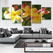 Yellow Flowers 5 Piece HD Multi Panel Canvas Wall Art Frame - Original Frame