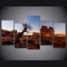 Tree Desert Scenery 5 Piece HD Multi Panel Canvas Wall Art Frame - Original Frame