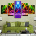 Jesus And Flashing Light Lamp 5 Piece HD Multi Panel Canvas Wall Art Frame - Original Frame