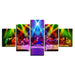 Jesus And Flashing Light Lamp 5 Piece HD Multi Panel Canvas Wall Art Frame - Original Frame