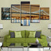 Bridge at Night 5 Piece HD Multi Panel Canvas Wall Art Frame - Original Frame