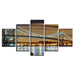 Bridge at Night 5 Piece HD Multi Panel Canvas Wall Art Frame - Original Frame