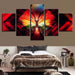 Butterfly Painting 5 Piece HD Multi Panel Canvas Wall Art Frame - Original Frame