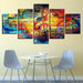 Colors of Music 5 Piece HD Multi Panel Canvas Wall Art Frame - Original Frame