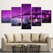 Bridge Night Scene 5 Piece HD Multi Panel Canvas Wall Art Frame - Original Frame