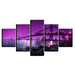 Bridge Night Scene 5 Piece HD Multi Panel Canvas Wall Art Frame - Original Frame