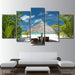 Tropical Island 5 Piece HD Multi Panel Canvas Wall Art Frame - Original Frame