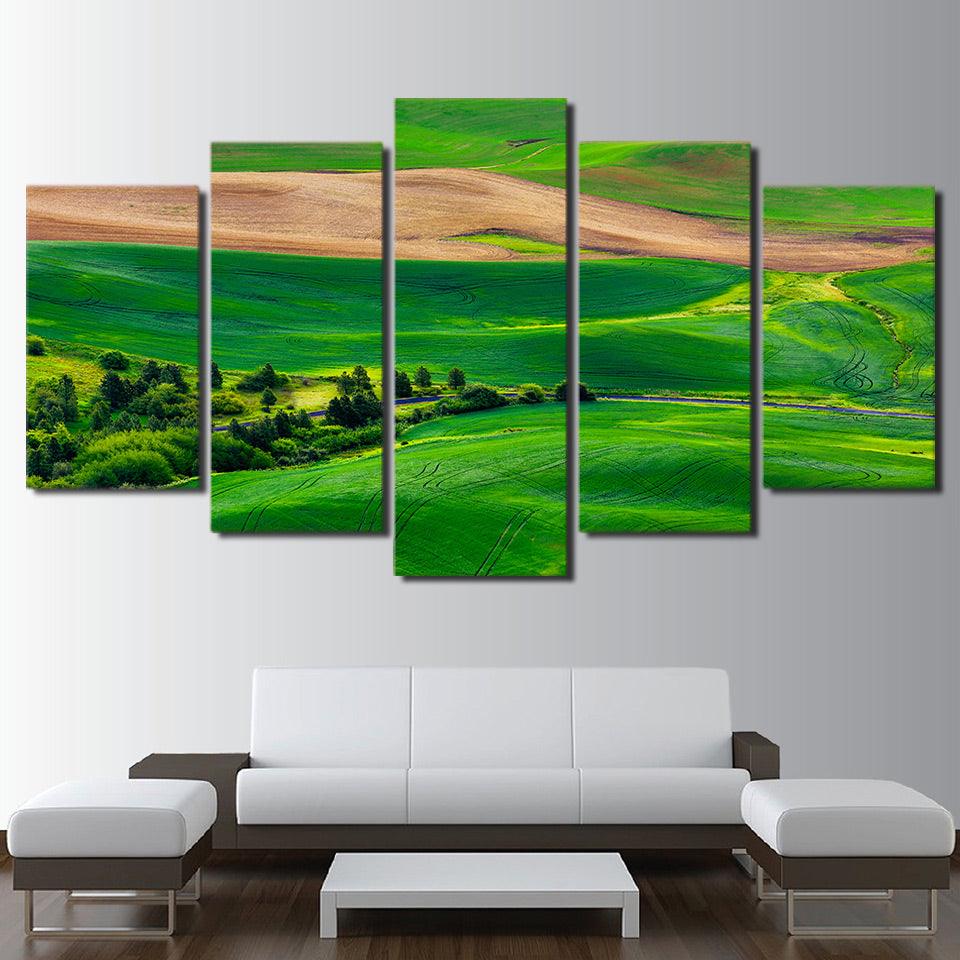 Grassland 5 Piece HD Multi Panel Canvas Wall Art - Original Frame