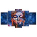 Buddha Statue 5 Piece HD Multi Panel Canvas Wall Art Frame - Original Frame