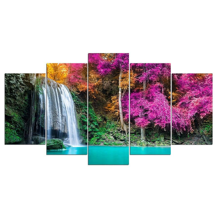 Waterfall Wall 5 Piece HD Multi Panel Canvas Wall Art Frame - Original Frame