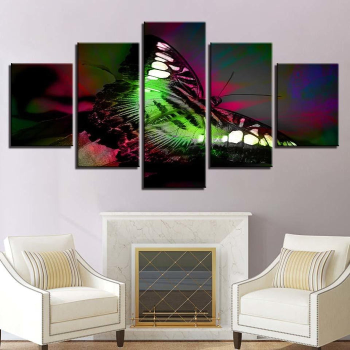 Butterfly 5 Piece HD Multi Panel Canvas Wall Art Frame - Original Frame