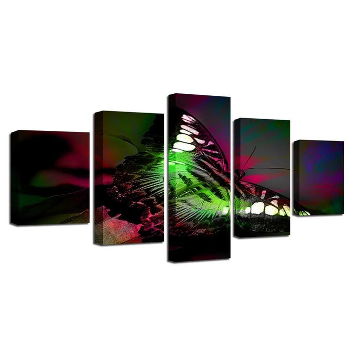 Butterfly 5 Piece HD Multi Panel Canvas Wall Art Frame - Original Frame