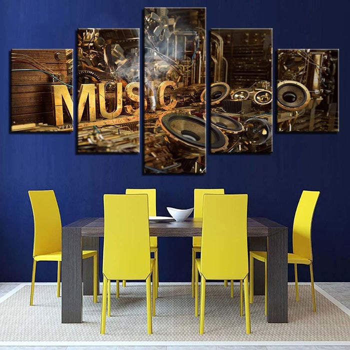 Music Painting 5 Piece HD Multi Panel Canvas Wall Art Frame