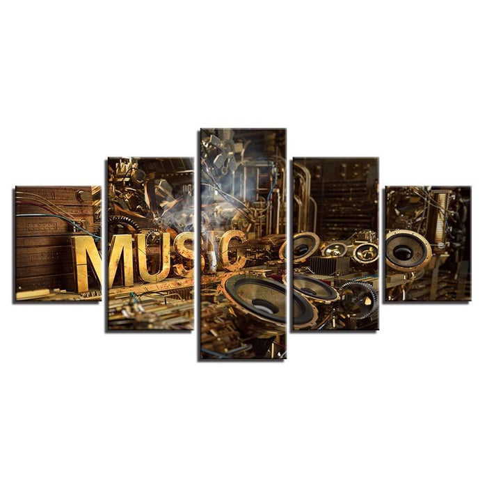 Music Painting 5 Piece HD Multi Panel Canvas Wall Art Frame