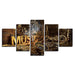 Music Painting 5 Piece HD Multi Panel Canvas Wall Art Frame - Original Frame