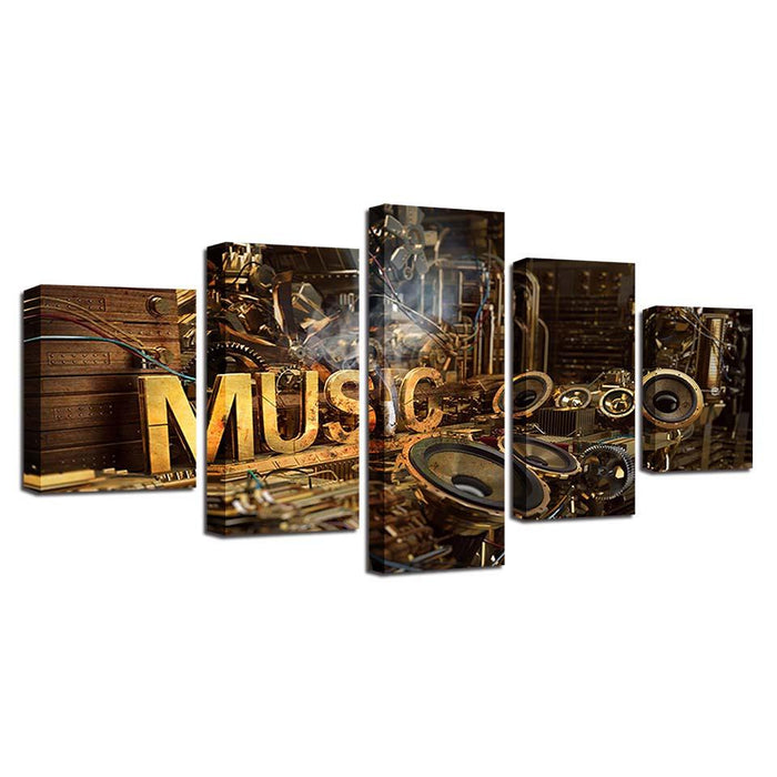 Music Painting 5 Piece HD Multi Panel Canvas Wall Art Frame - Original Frame