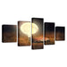 Deer Under Full Moon 5 Piece HD Multi Panel Canvas Wall Art Frame - Original Frame