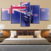 National Flag 5 Piece HD Multi Panel Canvas Wall Art Frame - Original Frame