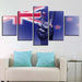 National Flag 5 Piece HD Multi Panel Canvas Wall Art Frame - Original Frame