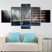 American Fighter Jet 5 Piece HD Multi Panel Canvas Wall Art Frame - Original Frame