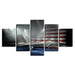 American Fighter Jet 5 Piece HD Multi Panel Canvas Wall Art Frame - Original Frame