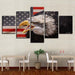 American Eagle 5 Piece HD Multi Panel Canvas Wall Art Frame - Original Frame