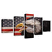 American Eagle 5 Piece HD Multi Panel Canvas Wall Art Frame - Original Frame