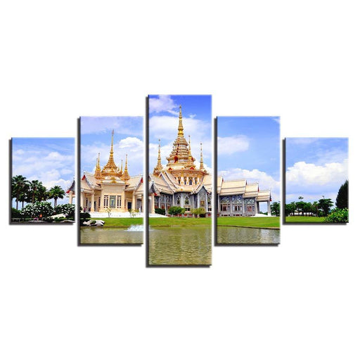 Monastery 5 Piece HD Multi Panel Canvas Wall Art Frame - Original Frame