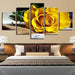 Fallen Yellow Rose 5 Piece HD Multi Panel Canvas Wall Art Frame - Original Frame