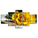 Fallen Yellow Rose 5 Piece HD Multi Panel Canvas Wall Art Frame - Original Frame