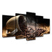 Fragrant Coffee Beans 5 Piece HD Multi Panel Canvas Wall Art Frame - Original Frame