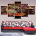 Grains Spices Seasoning 5 Piece HD Multi Panel Canvas Wall Art Frame - Original Frame