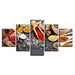 Shades of Spice 5 Piece HD Multi Panel Canvas Wall Art Frame - Original Frame