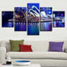 Sydney Opera House Nightscape 5 Piece HD Multi Panel Canvas Wall Art Frame - Original Frame