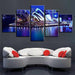 Sydney Opera House Nightscape 5 Piece HD Multi Panel Canvas Wall Art Frame - Original Frame