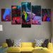 Abstract Elephant Graffiti 5 Piece HD Multi Panel Canvas Wall Art Frame - Original Frame