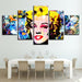 Marilyn Monroe Abstract 5 Piece HD Multi Panel Canvas Wall Art Frame - Original Frame