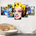 Marilyn Monroe Abstract 5 Piece HD Multi Panel Canvas Wall Art Frame - Original Frame