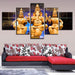 Combined Lord Ganesha 5 Piece HD Multi Panel Canvas Wall Art Frame - Original Frame