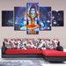 Classical Lord Shiva 5 Piece HD Multi Panel Canvas Wall Art Frame - Original Frame