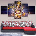 Lord Ganesha 5 Piece HD Classical Multi Panel Canvas Wall Art Frame - Original Frame