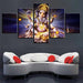 Lord Ganesha 5 Piece HD Classical Multi Panel Canvas Wall Art Frame - Original Frame