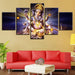 Lord Ganesha 5 Piece HD Classical Multi Panel Canvas Wall Art Frame - Original Frame