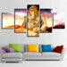 Vibrant Ganesha 5 Piece HD Multi Panel Canvas Wall Art Frame - Original Frame