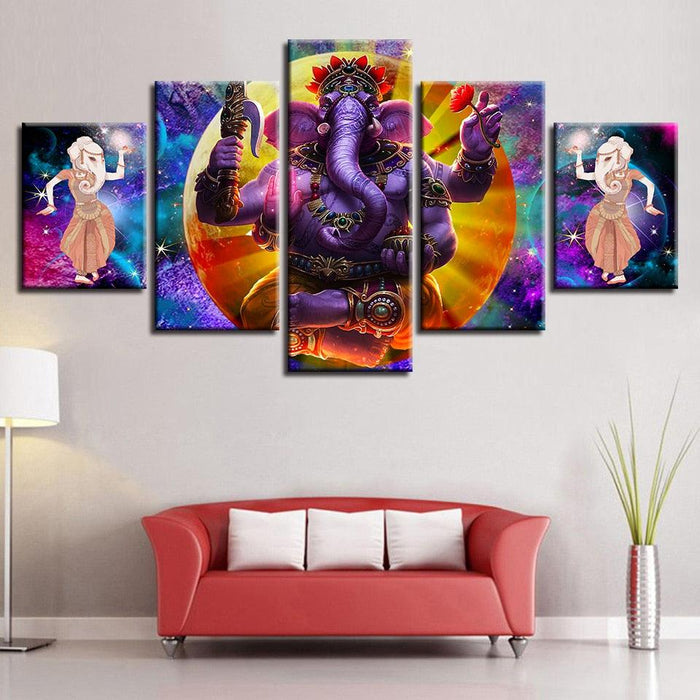 Hindu God Ganesha Canvas Picture - Original Frame