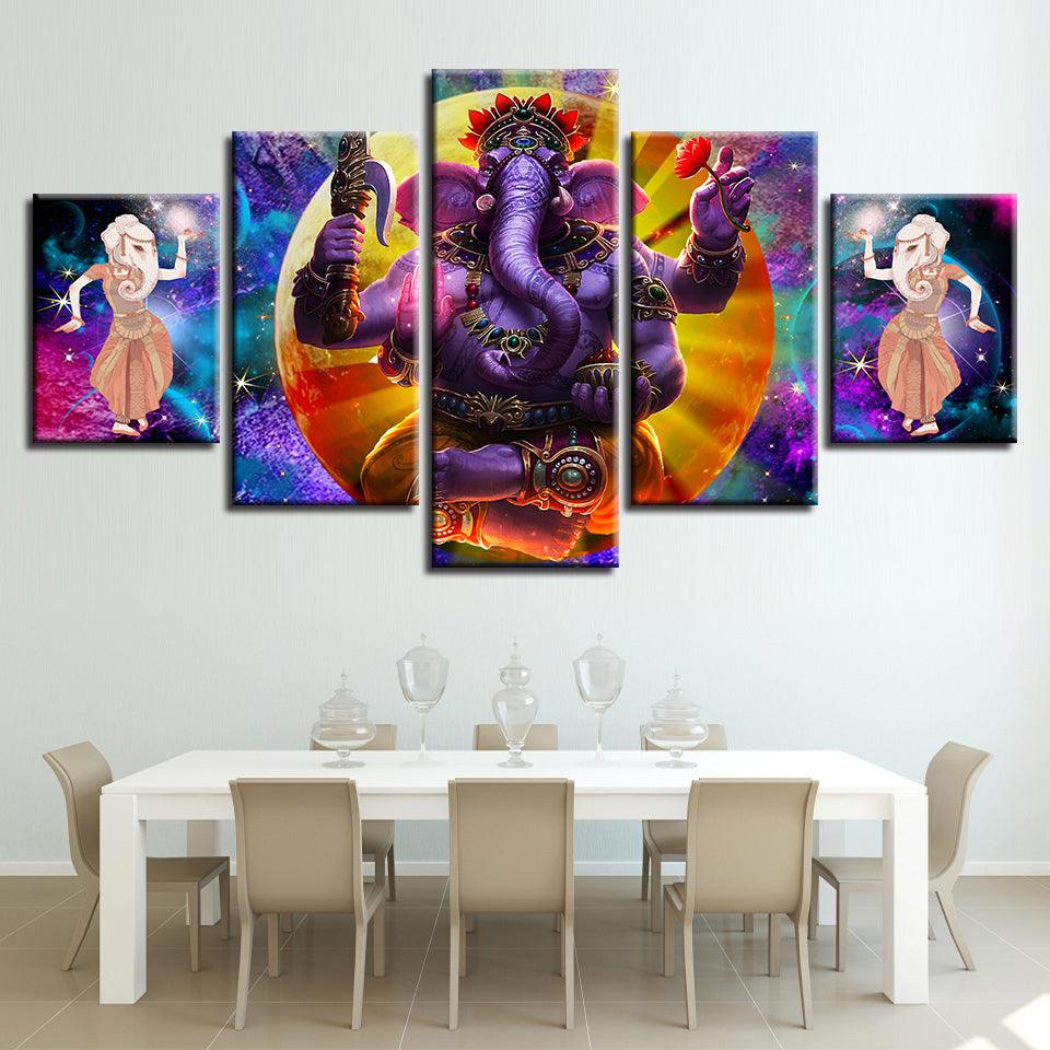 Hindu God Ganesha Canvas Picture - Original Frame