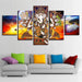 Hindu Lord Ganesha 5 Piece HD Multi Panel Canvas Wall Art Frame - Original Frame