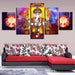 Lord Ganesha 5 Piece HD Multi Panel UV Canvas Wall Art Frame - Original Frame