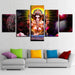 Lord Ganesha Theme 5 Piece HD Multi Panel Canvas Wall Art Frame - Original Frame