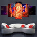 Lord Ganesha With Star 5 Piece HD Multi Panel Canvas Wall Frame - Original Frame